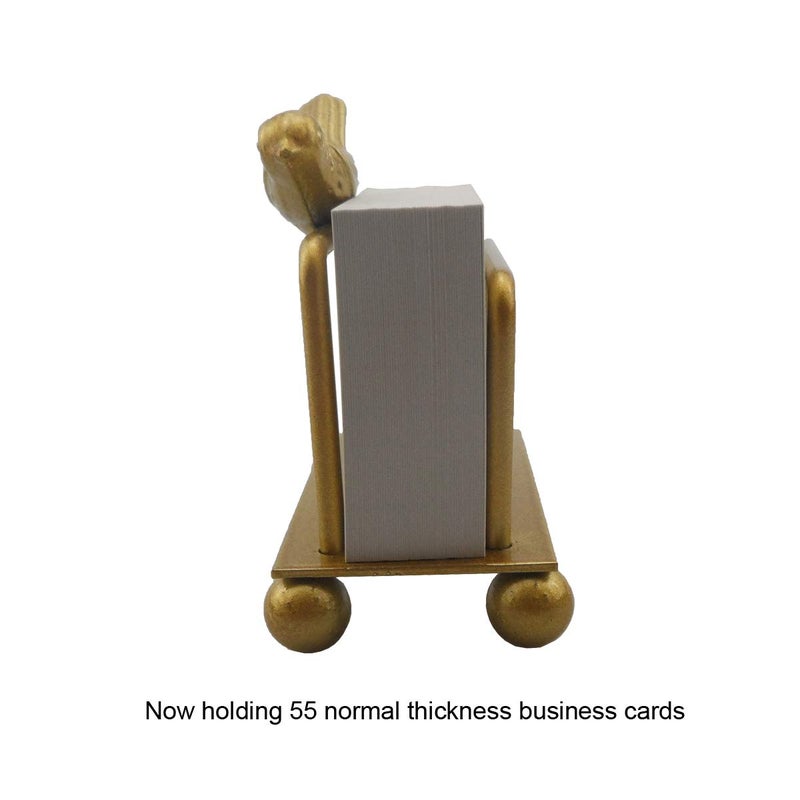 Enyuwlcm Metal Desktop Card Holder for Desk Decorative Business Card Display Stand for Countertop Bird Design Golden 1 Pack - Image 5